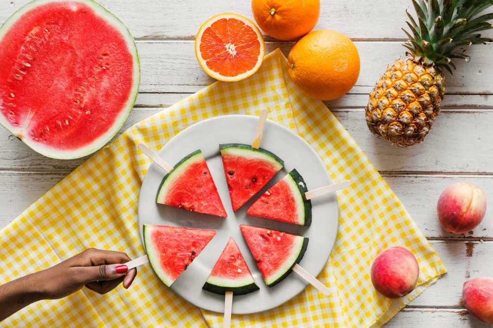 It's recommended to eat fruits and vegetables rich in water content like watermelon to keep yourself hydrated.