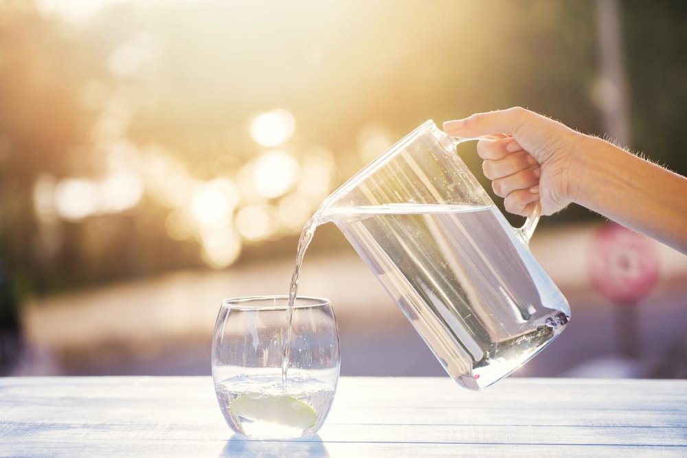 Drinking water helps keep your tummy happy and healthy.